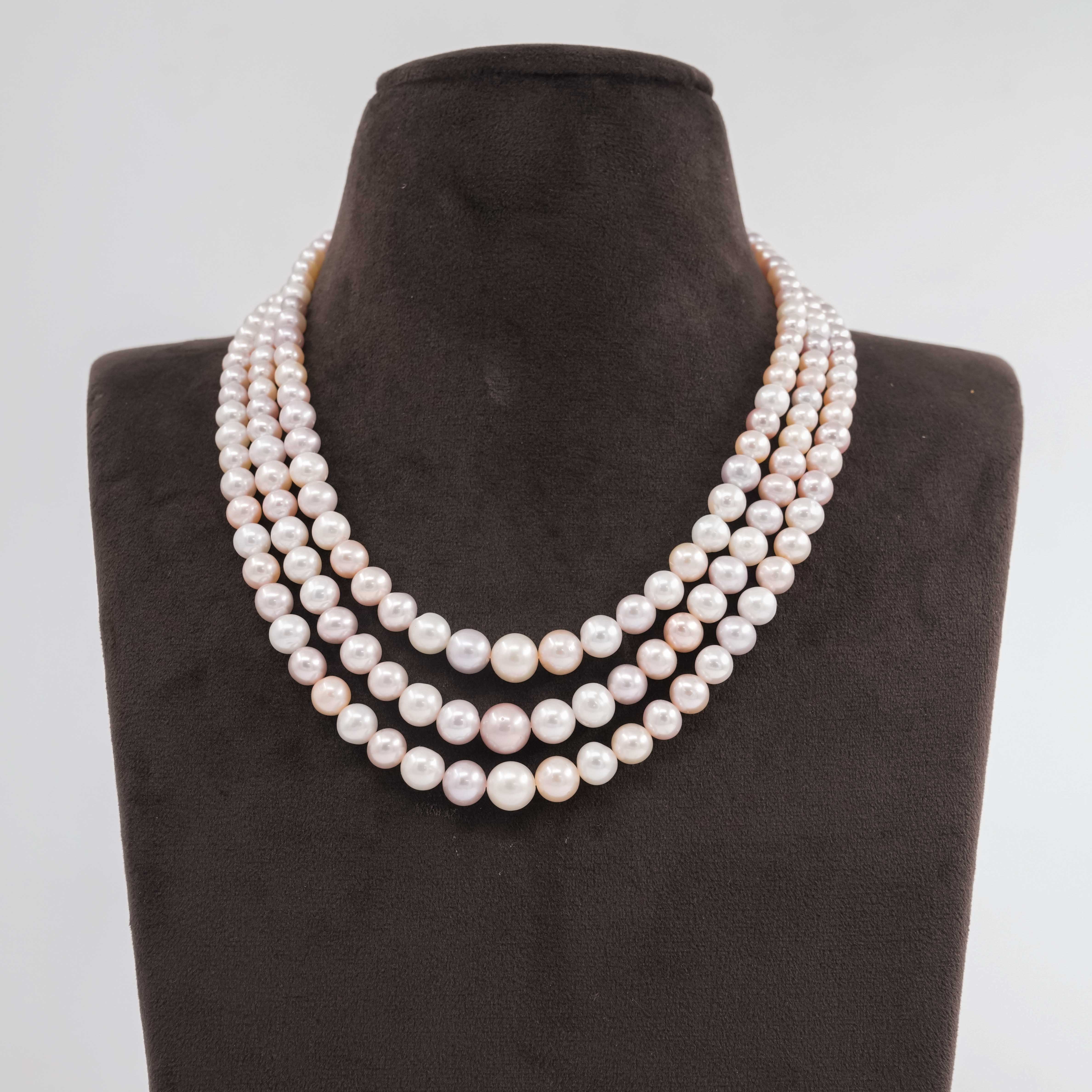 Shaded Three Layered Round Grading necklace